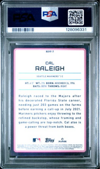 Graded 2022 Topps Bowman Mega Box Cal Raleigh #7 Chrome ROY Favorites Rookie RC Baseball Card PSA 10 Gem Mint