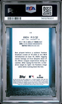 Graded 2025 Topps Finest Ben Rice #D8 Debut Rookie RC Baseball Card PSA 10 Gem Mint