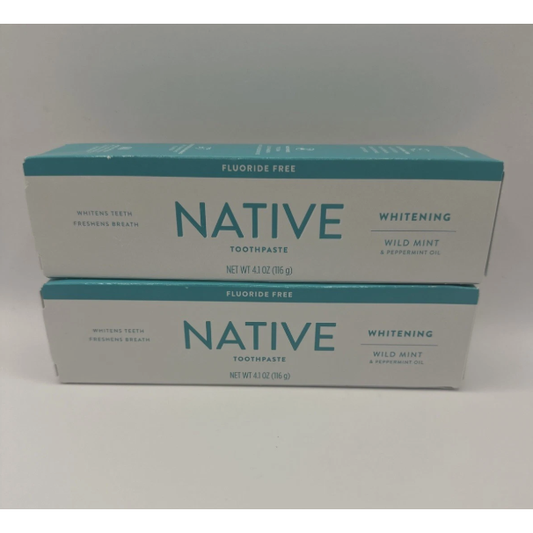 Native Whitening Wild Mint & Peppermint Oil Fluoride Free Natural Toothpaste - 4.1oz