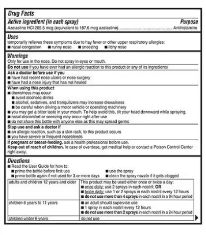 Astepro Allergy Antihistamine Nasal Spray – 24-Hour Relief – 0.37 fl oz