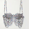 Multicolored Rhinestone Bralette Chest Chain