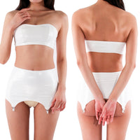 High-Waist Patent Leather Garter Belt High-Gloss Liquid Elastic Suspender Belt