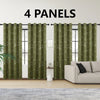 4PCSBlackout Curtains Grommet Thermal Insulated Room Darkening  With Circle And Dots Foil Printed For Bedroom