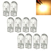 10pcs Car T10 Halogen Bulbs - 3W 194 158 Wedges 12V White Auto Lamp Set