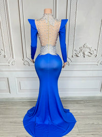 Rhinestone Floral Embroidered Mermaid Gala Gown & Trailing Evening Dress