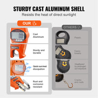 VEVOR 300/400 kg Digital Crane Scale Industrial Hanging Scale Handheld Mini Crane with Hooks Screen for Outdoor Fishing Garage