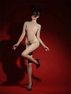 Oil Glossy High-Stretch Sheer Full-Length Bodysuit Thong Catsuit Jumpsuit