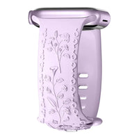 Apple Watch Silicone Band - Floral Engraved - Stylish Design