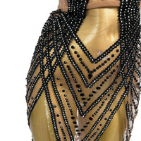 Crystal Embellished Flying Sleeve Bodycon Mini Dress & Gogo Dancer Costume