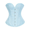 Victorian Floral Jacquard Overbust Corset Front Busk Lace-Up Bustier Top