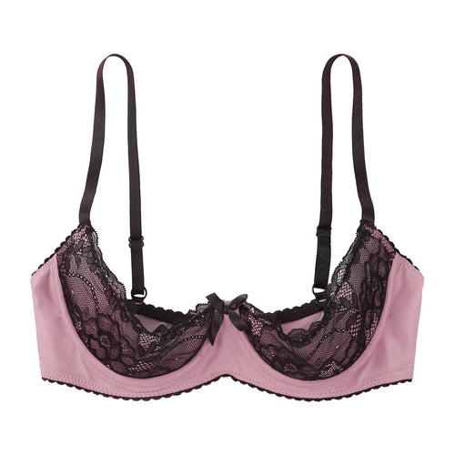 Lace Underwire Half-Cup Balconette Bra
