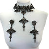 Rhinestone Cross Pendant Earring & Necklace Set