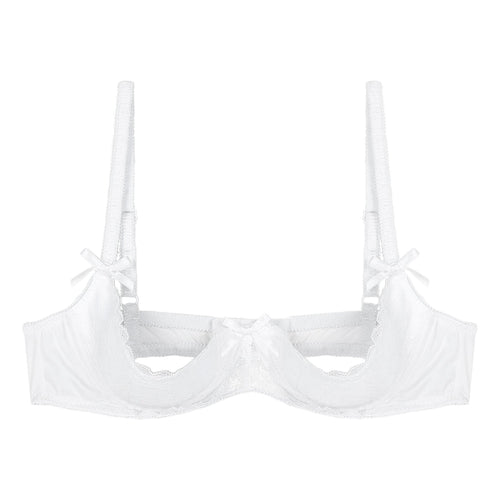 Lace Underwire Half-Cup Push-Up Bra
