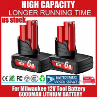 For Milwaukee 12V Tool Battery For Milwaukee M12 6000mAh Lithium Battery Impact Wrench Drill Power Tools Battery