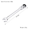 Ratchet Wrench of Keys Spanner Set Hand Tool 72-Tooth Ratcheting Flexible Head Mirror Finish 6mm-27mm Auto and Home Repair 1 pcs