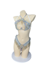 Sparkly Samba Carnival Stone Wire Bra & Thong Two-Piece Stage Costume Set