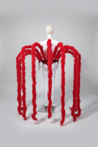 Long Feather Waterfall Backpiece Costume Accessory