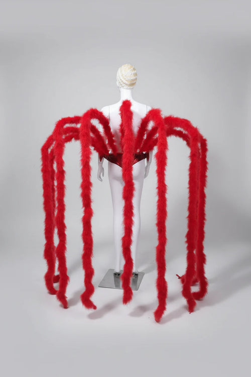 Long Feather Waterfall Backpiece Costume Accessory