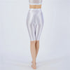 Oil Glossy High-Stretch Knee-Length Shorts Satin Shine Performance Biker Shorts