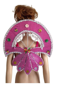 Sequined Butterfly-Style Costume Backpiece with Draped Chain