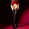 Pearl Cutout Open-Crotch Oil Glossy Sheer Pantyhose Garter Tights