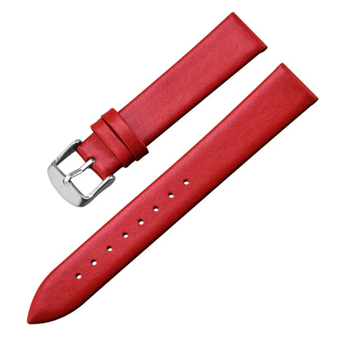 Polar Calf Leather Watch Band for Smartwatch - Genuine Leather, Silver Buckle