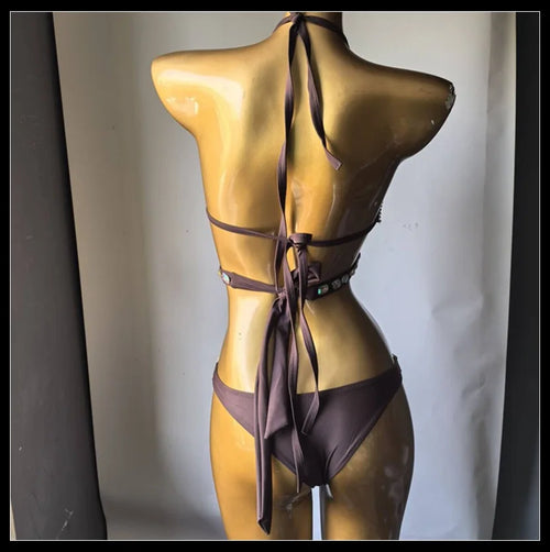 Dazzling Beaded Chest Harness & Bikini Body Jewelry Set