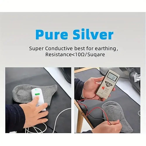 25% Silver Infused Grounding Socks Conductive Earthing Socks for Men Women Anti-Odor & Moisture Wicking Socks(3 Pairs)