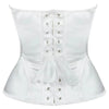Overbust Corset Bustier Top Built-In Bra Cup Lace-Up Waist Cincher