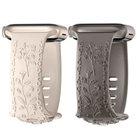 Apple Watch Silicone Band - Floral Engraved - Stylish Design