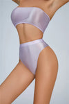 High-Waist Oil Glossy Sheer G-String Thong Satin Smooth Seamless Briefs