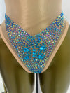 Geometric Rhinestone Mesh Performance Bodysuit