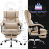 High Back Massage Reclining Office Chair with Footrest - Executive Computer Home Desk Massaging Lumbar Cushion, Adjustable Angle