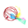 1 Pcs Cat Toy Stick Feather Wand with Bell Mouse Cage Toys Plastic Artificial Colorful Cat Teaser Toy Pet Supplies Random Color Hollow Balls with Feather Tail Kitten Chase Pounce Toy Cat Feather Toy