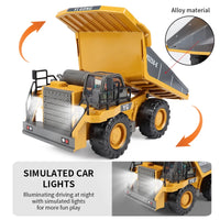 ZWN 2.4G Remote Control Excavator Dump Truck RC Model Car Toy Professional Alloy Plastic Simulation Construction Vehicle for Kid