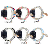 Fitbit Versa & Sense Beaded Elastic Band - Stylish Boho
