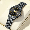 Women's Black Stainless Steel Diamond Dial Quartz Watch