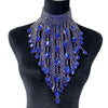 Rhinestone Crystal Long Fringe Tassel Necklace