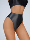 High-Waist Oil Glossy Sheer G-String Thong Satin Smooth Seamless Briefs