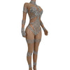 Crystal Cutout Illusion Performance Bodysuit