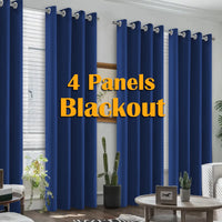 4PCS Blackout Curtains, Heat-Insulated Grommet Curtains For Bedroom Darkening, Noise Reduction Curtains For Living Room