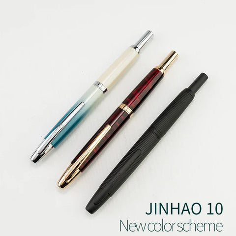 Jinhao A10 Press Retractable Fountain Pen EF/F Nib Hand Polish Matte Writing Ink Pen with Converter Office School Supplies PK A1