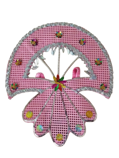 Sequined Butterfly-Style Costume Backpiece with Draped Chain