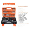 46/53pcs Drive Socket Set 1/4 inch Ratchet Wrench Set with Sockets Metric Hex Bit Socket Set Mechanic Tool Kits for Auto Repair