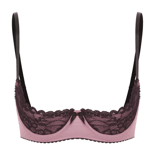 Lace Underwire Half-Cup Balconette Bra