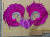 Showgirl Feather Wing Backpiece with Rhinestone Scroll Frames