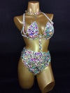 Sparkly Samba Carnival AB Crystal Wire Bra & High-Waisted Panties Costume Set