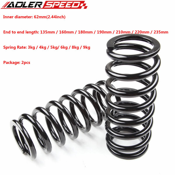 2PCS Custom Coilovers Springs 3kg/4kg /5kg/ 6kg /8kg /9kg ID 62mm(2.44inch)/135mm /160mm/180mm/190mm/210mm/220mm/235mm Length