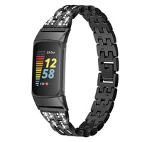 Fitbit Charge 5 6 Metal Band - Stylish Diamond Strap