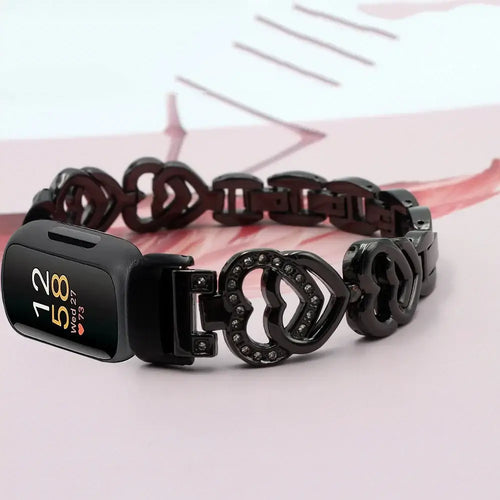 Fitbit Inspire 3 Steel Heart Design Band – Elegant Stainless Steel Strap